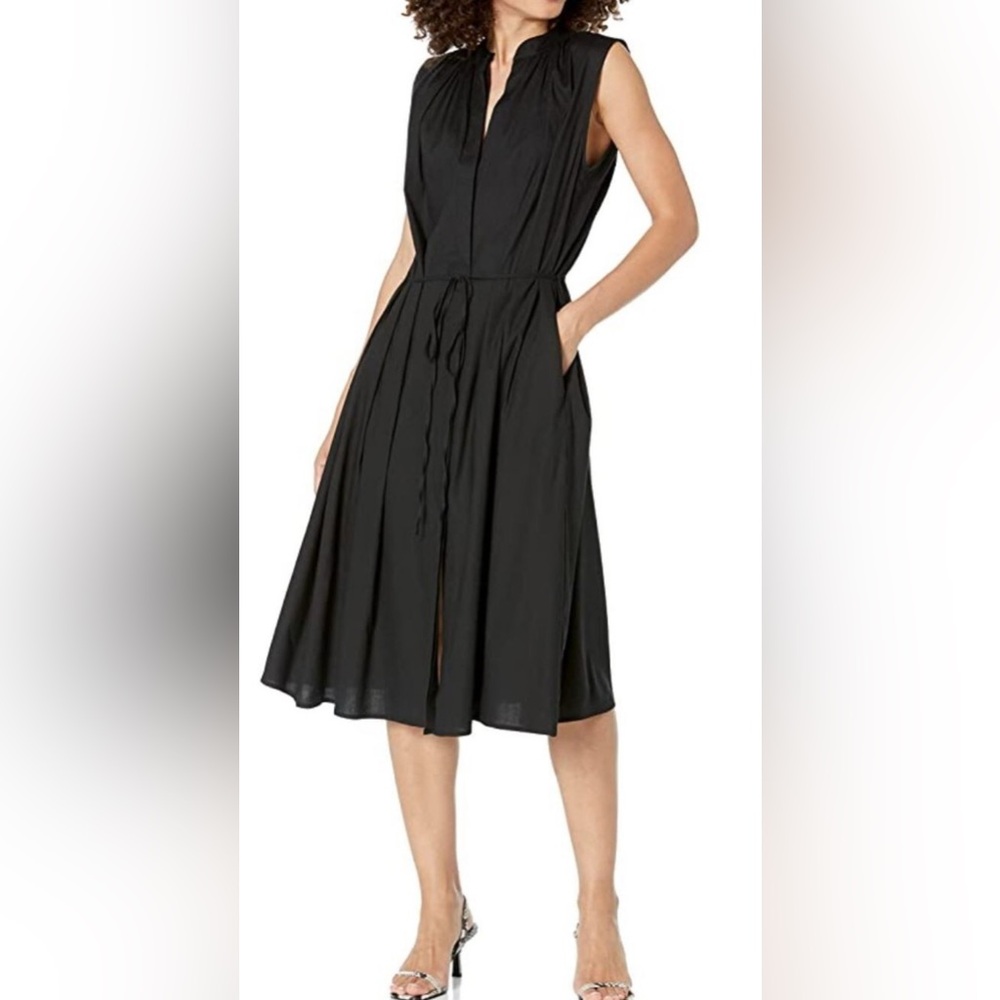 NWT | Vince | Sleeveless Button-Front Midi Dress | Black | Size M